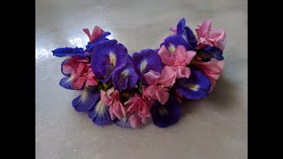 How to tie butterfly pea flower(sangu poo) and oleander flower(arali poo)