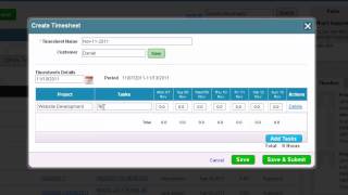Creating a Timesheet in Apptivo