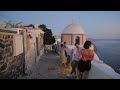 santorini greece fira thira walking tour 4k sunset 🌇 2023