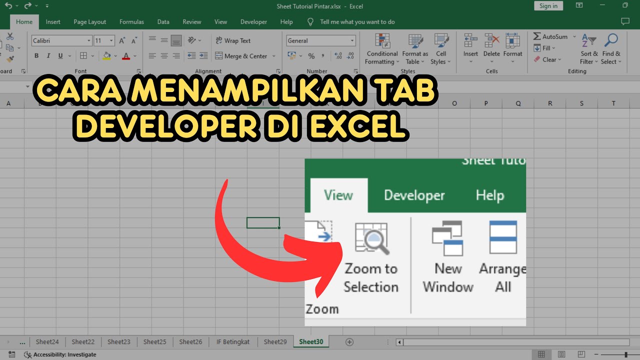 CARA MENAMPILKAN TAB DEVELOPER DI EXCEL - YouTube