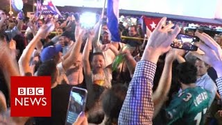 Little Havana celebrates Fidel's death - BBC News