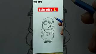 #drawing | How to draw minion step by step | drawing minion love | cute minion drawing