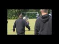 hard hit by linebacker 44 american football berlin thunderbirds vs. berlin kobras