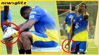 ஜடேஜா அடித்த பந்தால்  பிராவோ காயம் ? Bravo injured ? CSK Practice session | IPL 2018