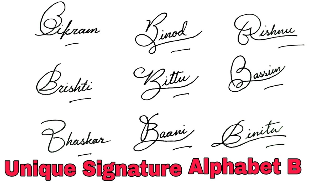 How To Create B Signature | Unique Signature Alphabet B || Anup ...