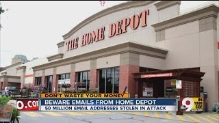 Beware of emails from Home Depot after nearly 50 million addresses stolen in cyber attack
