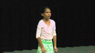 Trebles Zoe Webster singing "Wonderfully and carefully made".