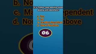 python MCQ question. #shorts #youtubeshorts #quiz #python #interview #questions #quiztime #learning