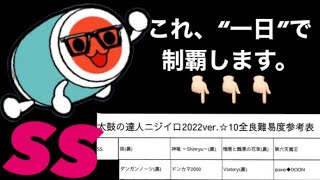 【過去最高難易度】☆10制覇者なら全良難易度『SS』の曲を一日で全部全良できるのか？