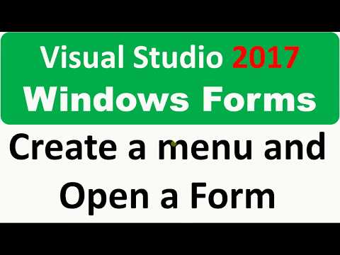 Windows Forms - Build a menu (MenuStrip) and open a second form from it Windows Forms - Build a menu (MenuStrip) and open a second form from it