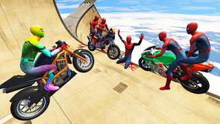 GTA 5 Motorcycle Ragdolls Mega Ramp Jumps/Fails Spiderman Vs Spiderman #2 | Euph