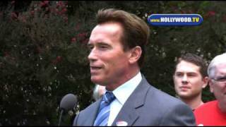 Arnold Schwarzenegger Voting and Prop 11 Press Conference