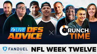 FANDUEL & DRAFTKINGS LIVE NFL DFS PICKS & STRATEGY: WEEK 12