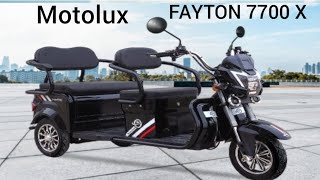 Motolux Fayton 7700 X - 3 Tekerli, 3 Kişilik Elektrikli Motosiklet