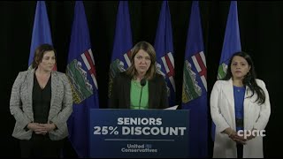 Alberta UCP Leader Danielle Smith proposes seniors discount for government services – May 11, 2023