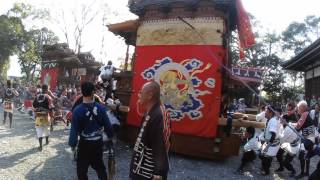 半田市 成岩地区祭礼2017本祭 広角S3330022 西組・神車 成岩神社下降