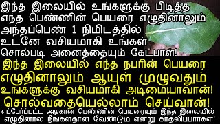 இந்த இலையில் உங்களுக்கு பிடித்தவரின் பெயரை எழுது உங்கள் சொல்படி கேட்பார்கள்!|erukkam ilai benefits