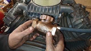 (335) cool old compressor part 4 devilbiss 445, up and running and problems with the check valve