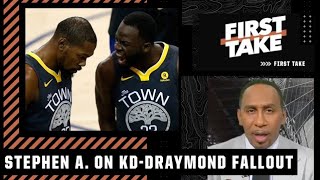 Stephen A. reacts to the KD-Draymond interview: Steve Kerr is to blame for the fallout | First Take