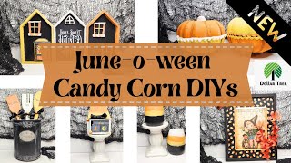 5 *Must See* Dollar Tree Candy Corn Theme June-O-Ween Halloween DIYs +  Bonus Hack Fun Easy Crafts
