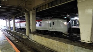 E259系 Ne018編成 特急成田エクスプレス5号成田空港行の送り込み回送が新宿駅5番線に入線するシーン