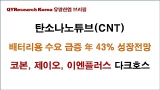 탄소나노튜브(CNT) 글로벌 시장 및 국내 유망기업 동향 - 글로벌 1위 옥시알, LG화학, 금호석화, 코본, 제이오, 이엔플러스 등 한국기업 추격