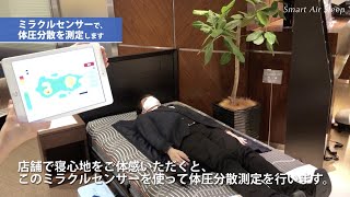 Smart Air Sleep ｜スマートエアスリープの寝心地をショールームで体感！ミラクルセンサーで体圧分散測定を行い、お一人おひとりに最適な硬さをご提案します