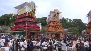 2017西条祭り　石岡神社祭礼　本殿祭８　朝日町・久保・下町　三屋台差し上げ