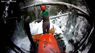 Kubota Traktor M7060, M4002 Torq L. Schnee-Holzräumen, Clear snow wood,  Rimozione legno e neve