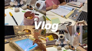 Study Vlog｜宅家学习记录｜英语｜挂耳｜韩式冷面｜grammar｜精听｜乌龙茶｜动力向｜百香果柠檬茶｜假期学习