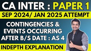 Ch 7 Unit 1 | AS 4 Contingencies \u0026 Events occurring after B/S Date | CA Inter Advanced Accounting