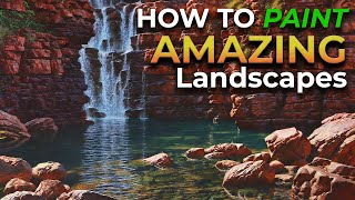 Add INSANE DETAILS, The Landscape Painting Process | Waterfall Painting in Oils!