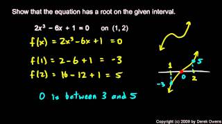 Calculus 2.7d - Intermediate Value Theorem Examples