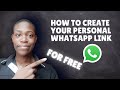 How to create your personal whatsapp number Link | For free!!