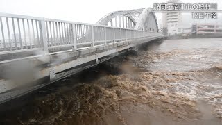 台風19号：関東や東海地方　複数の河川で水位が急速に上昇、氾濫危険水位に