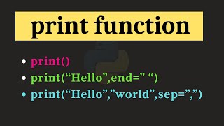 Print Function in Python Programming | Output Function