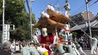 大阪　富田林だんじり祭り　美具久留御魂神社御旅所　宮入　宮町　令和４年１０月１６日  地車