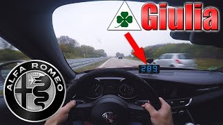CRAZY! Alfa Romeo Giulia Quadrifoglio with MANUAL (510Hp) Terrorizing German Autobahn! [60FPS]
