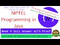 NPTEL Programming in Java Week 9 Quiz answers with detailed proof of each answer