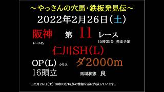 【馬券を買う前に】2022年2月26日（土） 阪神11R 「仁川ＳＨ(L)」