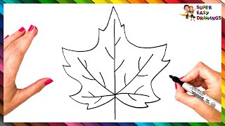 How To Draw An Autumn Leaf Step By Step 🍁 Autumn Leaf Drawing Easy