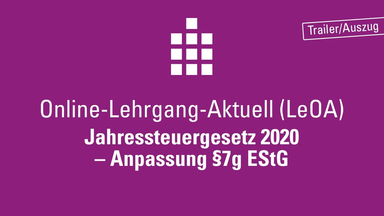 Jahressteuergesetz 2020 - Änderung §7g EStG - YouTube