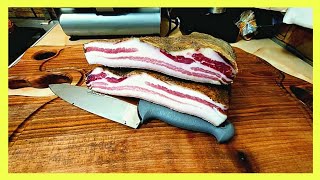 Șuncă fără afumare făcută în casa, slănină, Pancetta Tesa fatta in casa 🏡 Bacon făcut in casa 🐖