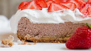 STRAWBERRY KETO CHEESECAKE BARS | CROWD PLEASING KETO DESSERT | How to Make Keto Cheesecake