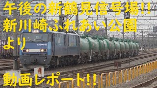 2021/03/25 [JR貨物][貨物列車] 午後の新鶴見信号場!! 新川崎ふれあい公園より動画レポート!!