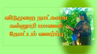 விடுமுறை நாட்களை பயனுள்ளதாக மாற்றும் கல்லூரி மாணவி இயற்கை தோட்டம் கோழி வளர்ப்பு பலர் பாராட்டு.