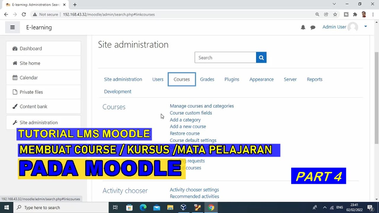Tutorial Lms Moodle Cara Membuat Course Kursus Mata Pelajran