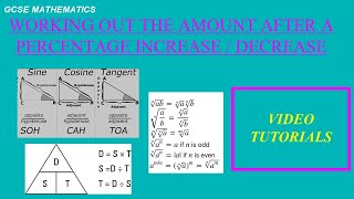 GCSE Maths Working out the final amount after a percentage increase or a percentage decrease