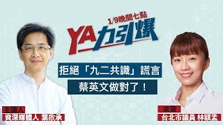 拒絕九二共識謊言 蔡英文做對了！【民視台灣學堂】YA力引爆─ 葉啟承 X 特別來賓：林穎孟