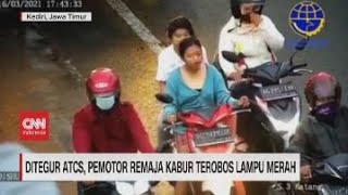 Ditegur ATCS, Pemotor Remaja Kabur Terobos Lampu Merah